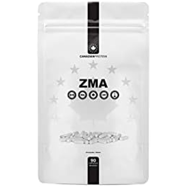 Canadian Protein ZMA Muscle Recovery and Endurance Supplement for Men and Woman | 90 Capsules | Zinc, Magnesium and Vitamin B6 Multivitamin and Mineral Supplement