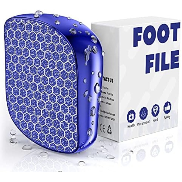 Christmas Gifts Foot File Callus Remover for Feet, Hypoallergenic Glass Foot Rasp File and Callus Remover with Glass-Etching Technology for Dry or Wet Feet, Foot Scrubber for Heel Scraper & in Shower Foot Scrubber Dead Skin Remover (1 Pack)