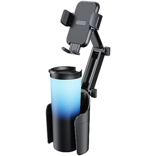 Cup Holder Phone Mount for Car, Tryone 2 in 1 Newest Phone Holder Car Cupholder Adjustable Long Neck Universal Cupholder Cell Phone Holder Cradle for iPhone, Samsung, Google and All Phones (Black)