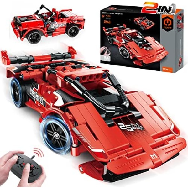 Eafzv STEM Building Toy Gifts for 6, 7, 8, 9, 10, 11, 12+ Years Old Kids, Boys, Girls, 351 PCS Technic Remote Control Speed Racing Car, RC Truck Building Kit, Construction Vehicles Toy, Xmas Idea Gift