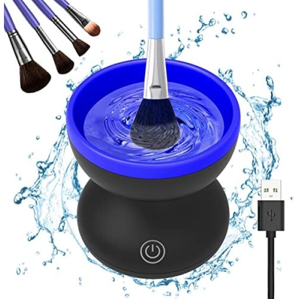 Electric Makeup Brush Cleaner - Catcan Makeup Brush Cleaner Machine, Portable Automatic Cosmetic Brush Cleaner Tools, Paint Brush Cleaner Spinner, Mother's Day Gift Fits for All Size Brushes