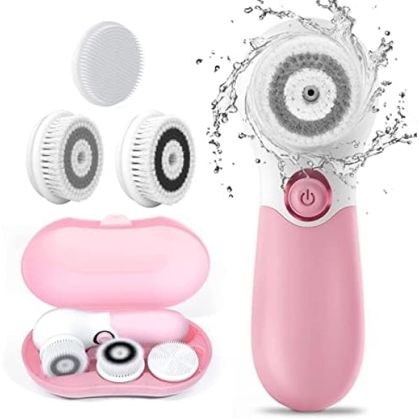 Face Brush Electric Face Cleansing Brush Skin Cleansing Scrub with 3 Brush Heads TOUCHBeauty Spin Brush for Deep Cleansing Exfoliation, Facial Cleanser Brush for Massaging