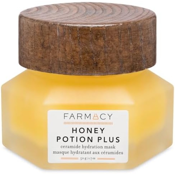 Farmacy Honey Potion Plus Facial Mask with Ceramides & Panthenol - Antioxidant Rich Hydrating Face Mask - Moisturizing Skin Care Facial Mask 50G