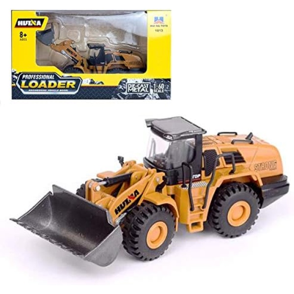 Gemini&Genius Loader 1：60 Scale Die-cast Articulated Dump Truck Engineering Vehicle Construction Alloy Model Toys for Kids and Decoration for House (Brown Bulldozer)