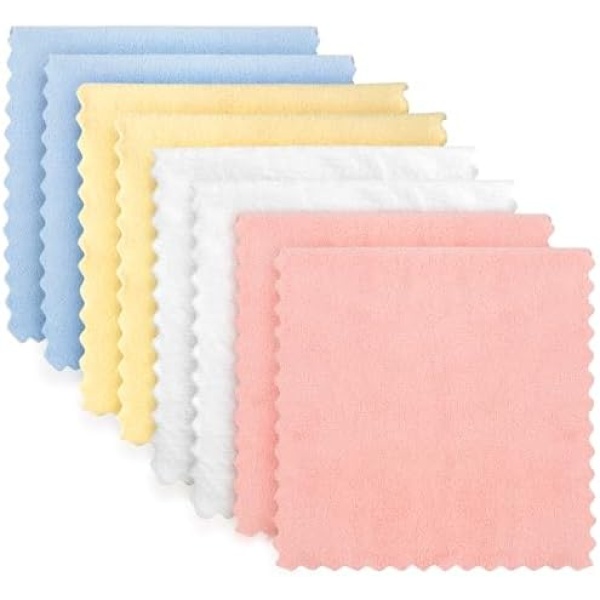 HOMEXCEL Baby Burp Cloths Washcloths 8 Pack,Extra Absorbent Soft Coral Fleece Burping Cloths for Baby Girl Boy, 20 x 10 Inch Large Hand Wash Cloths Gentle on Baby Sensitive Skin