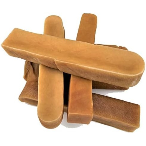 Himalayan Yak Cheese Dog Chew - Himalayan Dog Chew - Cheese Bones for Dogs - Dog Chew- Cheese Bone - Long Lasting Dog Treats for Aggressive Chewers - Keeps Dogs Busy - Sherpa Chew - *(Large 4 Pack)