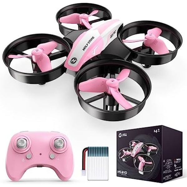 Holy Stone Mini Drone for Kids and Beginners HS210 Pink RC Nano Quadcopter Indoor Small Helicopter Plane with Auto Hovering, 3D Flip, Headless Mode and 1 Rechargeable Battery, Great Gift Toy for Boys and Girls