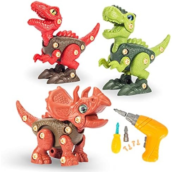 JRD&BS WINL Dinosaurs Toy for Kids, Toddler Toys 3 Packs DIY Dinosaurs Toys Build It Yourself Dinosaur Set, STEM Toys for Kids, A Popular Gift for Kids for Children