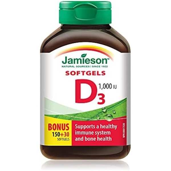 Jamieson Vitamin D3 1,000 IU Premium Softgels