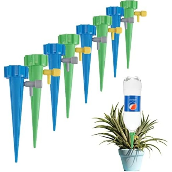 LABOTA 24 Packs Self Watering Spikes, Adjustable Plant Watering Spikes with Slow Release Control Valve Switch for Garden Plants Indoor & Outdoor