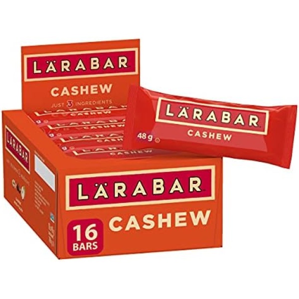 LÄRABAR Cashew, Fruit and Nut Energy Bar, Pack of 16 Bars, Gluten Free, Vegan, Family Pack, Snack Bars, 768 Grams Package