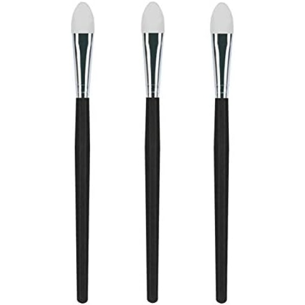 LORMAY 3 Pcs Silicone Eyeshadow and Lip Mask Makeup Brushes. Professional Tools for Applying Cream or Liquid Eye Shadows and Lip Colors