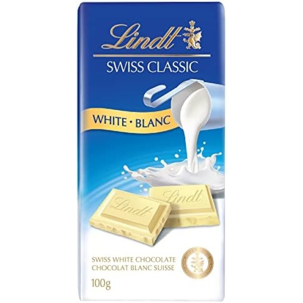 Lindt Swiss Classic White Chocolate Chocolate Bar, 100 Grams (Pack of 1)