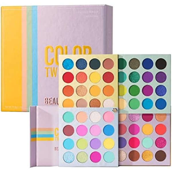 Makeup Palette Eyeshadow for Full Face, Color Twist 84 Pigmented Colors Eye Shadow for Eyes, Matte Shimmer Glitter Colorful 4 Tones in 1, Eyeshadow Pallet for Brown, Blue, Green and Hazel Eyes Long Lasting Waterproof