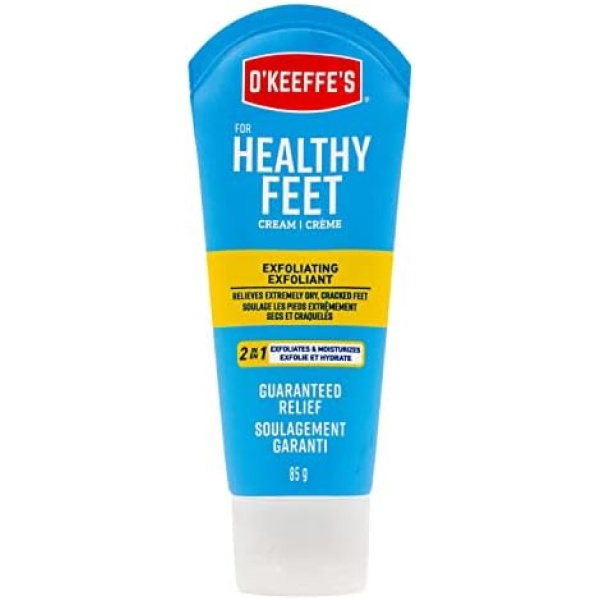 O'Keeffe's Healthy Feet Exfoliating, Moisturizing Foot Cream, Softens and Repairs Dry Cracked Feet, 48 Hours of Hydration, 3oz/85g, Tube, (Pack of 1), K0412502