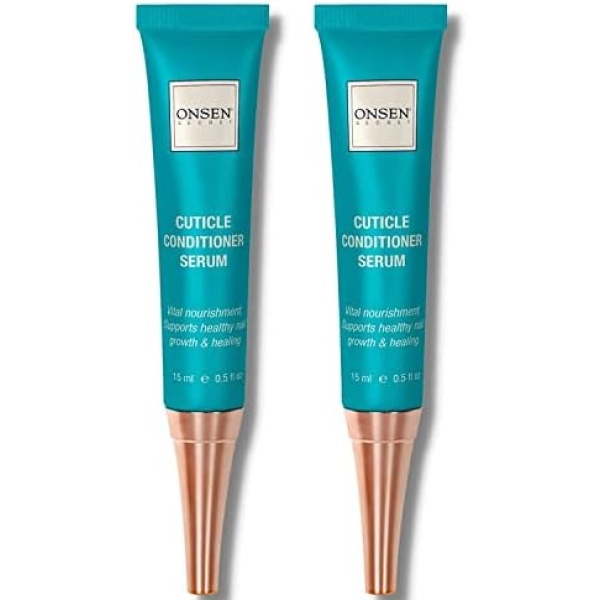 Onsen Cuticle Cream 2pk, Cuticle Oil in Deep Action - Japanese Natural Healing Minerals Nail Care Serum. Soothe, and Strengthen Cuticles & Nails, Visible Results, Non-Greasy - 2x15 ml