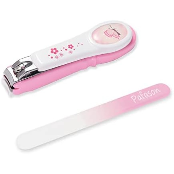 PAFASON Baby Safety Nail Clipper with Nail Catcher and Baby Glass Nail File, Czech Float Glass, Stainless Steel, Ideal Shower Gift for Young Children, Infant, Newborns, Babies,Toddlers