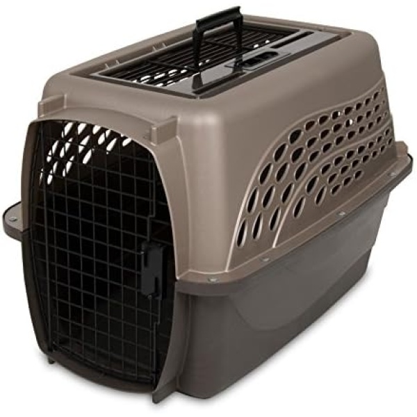 Petmate Two-Door Small Dog Kennel & Cat Kennel (Top Loading or Front Loading Pet Carrier, Great for Small Animals, Made with Recycled Materials, 24 inches in Length) For Pets up to 15 Pounds