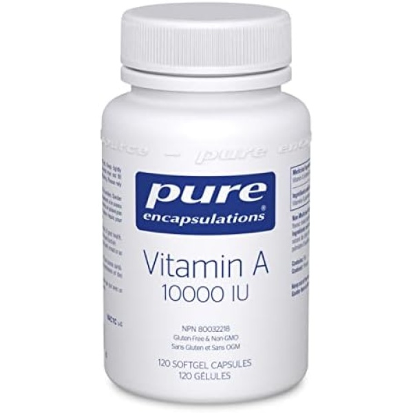 Pure Encapsulations - Vitamin A 10,000 IU - Supports Vision, Immunity, and Skin Membranes - 120 Softgel Capsules