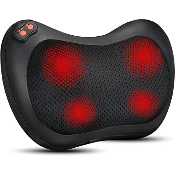 Shiatsu Back Massager Neck Massage Pillow with Heat, 3D Deep Tissue Kneading Massage for Neck, Back, Shoulder, Leg, Foot, Body Muscle Pain Relief - Relaxation Gifts for Women/Men/Dad/Mom