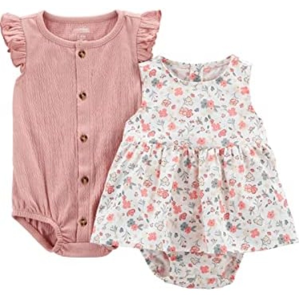 Simple Joys by Carter's baby-girls 2-pack Sleeveless RompersRomper