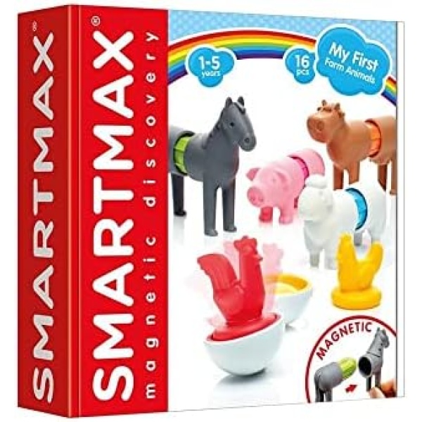 Smartmax - My First Farm Animals - Educational Magnetic Construction Toy - Creative Building Set for Children 1 Year + - Multilingual - 249863.