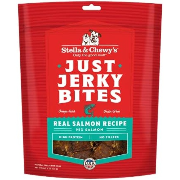 Stella & Chewy's Just Jerky Bites Real Salmon Recipe Dog Treats, 6 oz. Bag