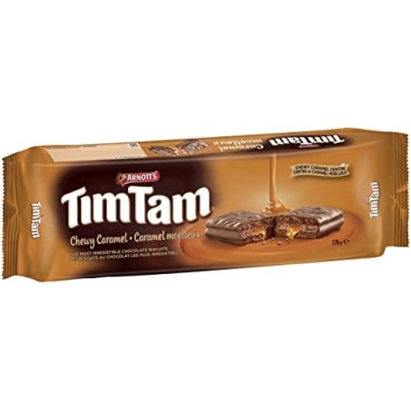 Tim Tam Chewy Caramel Cookies - Caramel Filled Chocolate Covered Biscuits - 175g