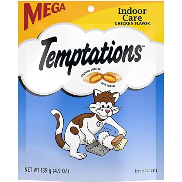 Whiskas Temptations Hairball Control Chicken Flavor Cat Treats 4.9 oz by Mars (3-Pack Bundle)