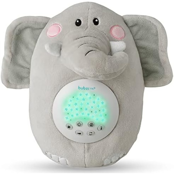 Baby Sound Machine, Portable Elephant Soother & Baby Night Light Projector, Comforting Electronic Infant Sleep Aid & Baby Shusher with White Noise