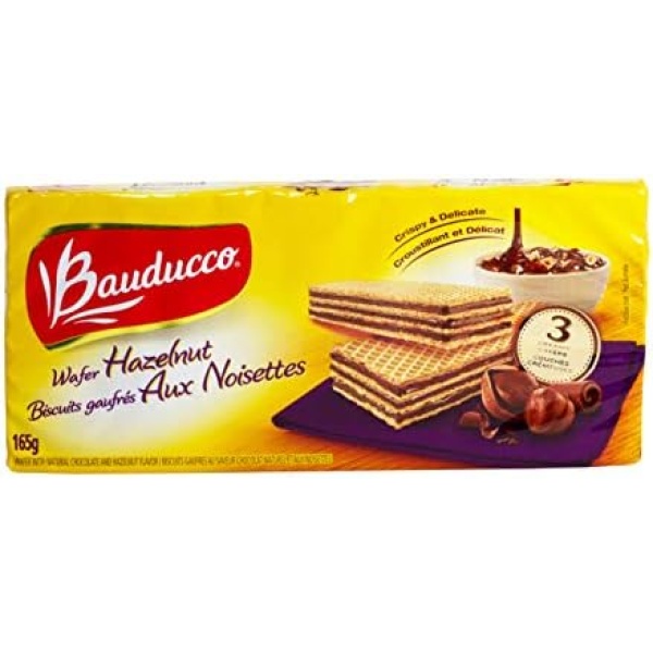 Bauducco Hazelnut Wafers, 165 Grams