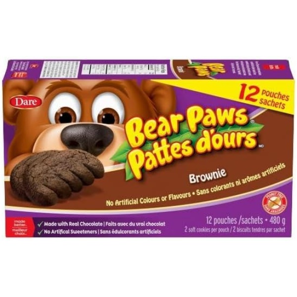 Bear Paws Brownie - Peanut Free Portion Packed Soft Cookies 480g Single Pack