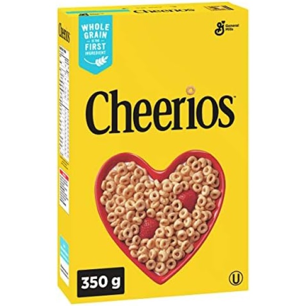 CHEERIOS Cereal Box, Original, Whole Grain is the First Ingredient, 350 Grams Package of Cereal