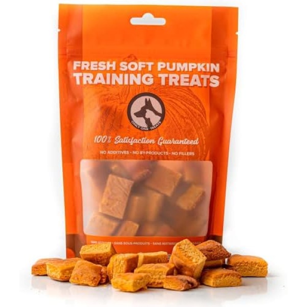 Only One Treats Soft Pumpkin Training Treats (170g). for Your Family Pets. 100% Gluten Free, Organic, with no preservatives. Dog Training Treats.