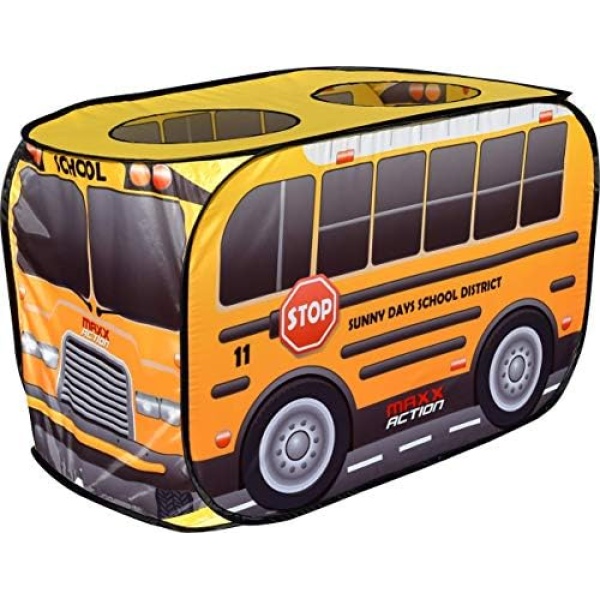 Pop Up School Bus – Indoor Playhouse for Kids | Yellow Vehicle Toy Gift for Boys and Girls – Sunny Days Entertainment