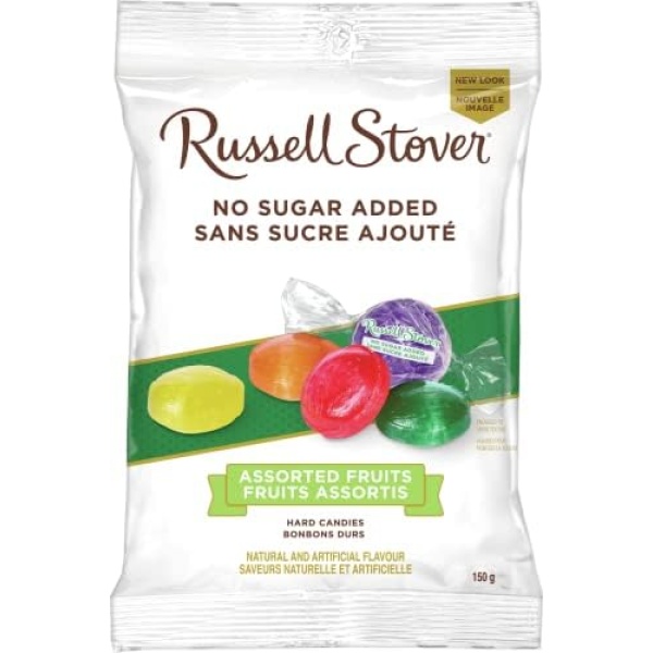 Russell Stover No Sugar Added Assorted Fruit Hard Candy, 150-Gram Bag