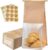 100 Pack Bread Bags with Window, Tin Tie Tab Lock. 11 x 5.11 x 3.7 inch Flat Bottom Paper Bags. Sourdough, Snack, Cookies,Treats, Popcorn Bags for Bakery, Cafe, Food, Gift Packaging incl. 100 Stickers