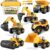 104PCS DIY Take-Apart Trucks Construction Vehicles Excavators DIY Building Educational Gift Toys for Boys Girls Age 3 4 5