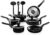 13-Piece Nonstick Kitchen Cookware Set – PTFE/PFOA/PFOS Free Heat Resistant Kitchen Ware Pots Pan Set w/Saucepan, Frying Pans, Cooking Pots, Casserole, Lids, Ladle, Fork, Strainer – NutriChef NCCWA13