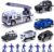 14 Pack Die-cast Police Rescue Truck Vehicles Sets,6 Pack Mini Police Vehicles Model Car Toys, 8 Policemen，Mini Alloy Metal Pull Back Car Toys for Boys Girls Toddlers Birthday Christmas Party Favors