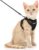 Dooradar Cat Harness and Leash Escape Proof for Walking, Adjustable Vest Harness for Small Medium Cats, Soft Breathable Easy Control Jacket with Reflective Strips & 1 Metal Leash Ring, Black, XS