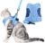 WD&CD Cat Harness and Leash Set, Escape Proof Cat Harness Adjustable Soft Cat Walking Jackets with Retractable Cat Leash for Pet Puppy, Blue-Medium