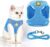 Cat Harness with Leash Escape Proof: Adjustable Soft Vest Harness Breathable Kitty Holster Harness Set with Reflective Strips for Kitten Extra Small Puppy Outdoor Walking Travel (XS, Blue)