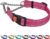 CollarDirect Reflective Dog Collar Martingale Collars Side Release Buckle Chain Training Adjustable Pet Collars (M, Neck Size 14″-17″, Pink)