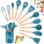 17 Pcs Kitchen Utensils Set, Silicone and Wooden Handle Heat-Resistant Non-Stick Cooking Tools Set for Home Household Apartment Essentials Nonstick Cookware Tongs Spatula Spoon Set