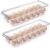2 PCS Egg Holder for Fridge, 14 Eggs Storage Container for Refrigerator, Egg Tray & Egg Organizer (Clear)