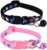 2 Pack Cat Collar with Bell, Adjustable Pet Collar Unbreakaway Kitten Collar with Heart Pattern Small Puppy Collars Quick Release Dog Collar Safety Collar for Puppies Dogs Cats (Pink, Black)