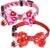 2pcs Valentine’s Day Cat Collar, Red and Pink Cat Collar Breakaway Buckle with Bells Bow Tie, Love Heart Safety Adjustable Cat Collar for Kitten Puppy