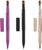 3 Pieces Retractable Lip Brush, Dual End Lip Concealer Brushes Lipstick Eyeshadow Foundation Makeup Brush Tool Applicators Set with Cap (Gold, Black, Purple）