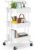 3-Tier Rolling Utility Cart, Multifunctional Metal Organization Storage Cart with 2 Lockable Wheels for Office, Home, Kitchen, Bedroom, Bathroom, Laundry Room by Pipishell (White)